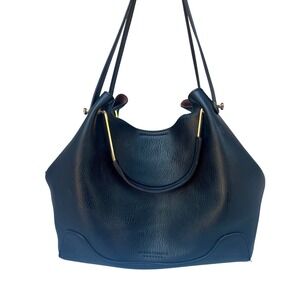 Sondra Robert's Tote Bag Pebbled Leather Gold Hardware Black Large